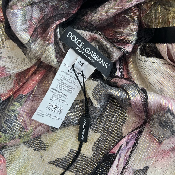 Dolce & Gabbana luminescent Floral Silk Dress Size 44 - Picture 4 of 5